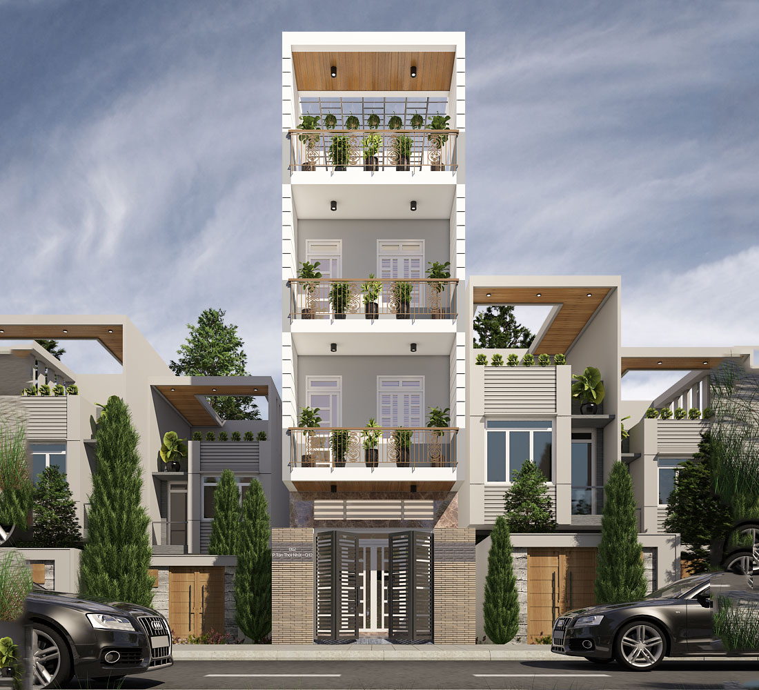 Mẫu nhà phố 4 tầng 4,2mx20m tại Quận 12 