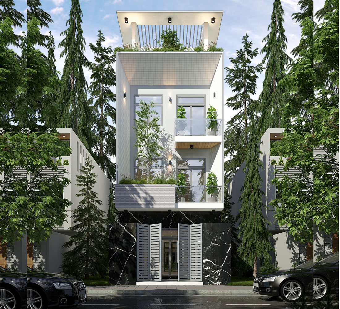 Mẫu nhà phố 4 tầng hiện đại đẹp tại Quận 9 