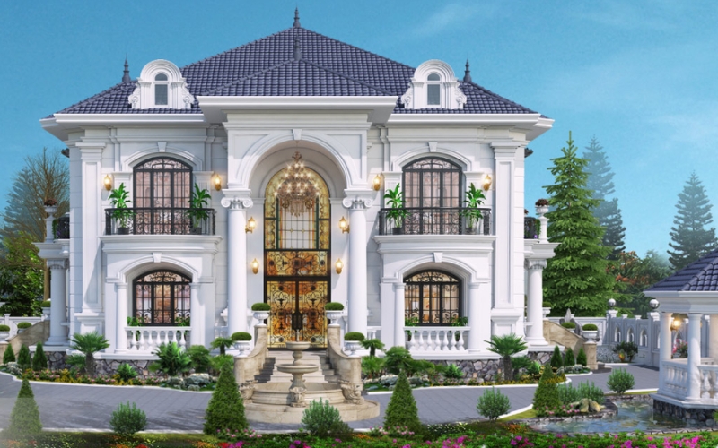 Mẫu thiết kế biệt thự tân cổ điển sang trọng, tinh tế nhất 
